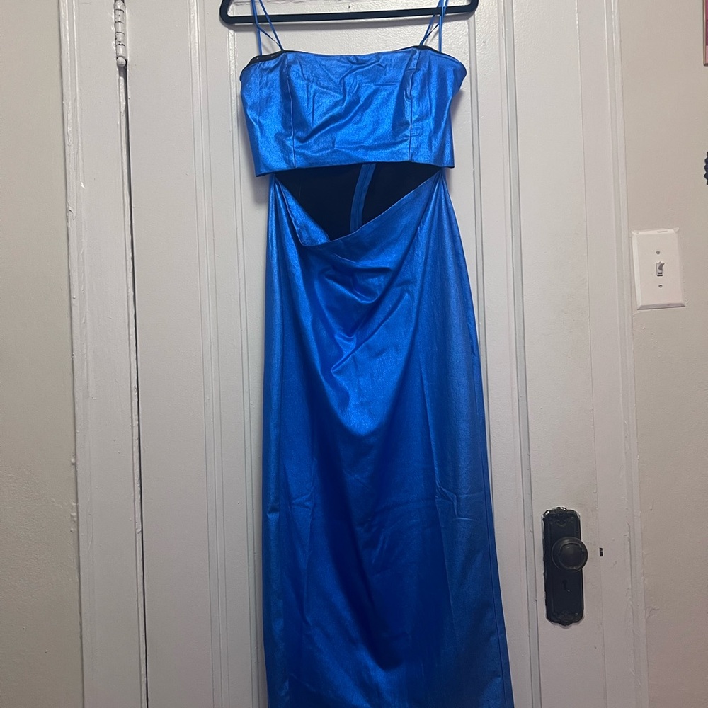 AKIRA Blue Cutout Midi Dress